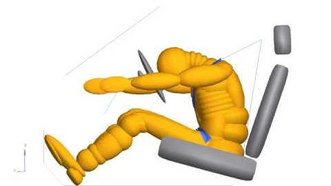 Frontal crash MADYMO simulation of belted occupant