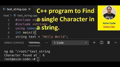 C++ program to Find a single Character in a string