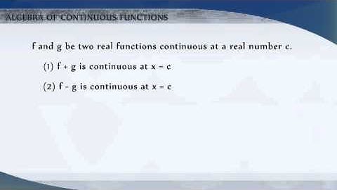 5-2-1 Algebra of Continuous Functions - Chapter 5: CBSE Class 12 Mathematics