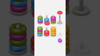 Hoop Stack / Color Sort 3D lvl 21 #shorts #relaxinggames #games #hoopstack #colorsorting