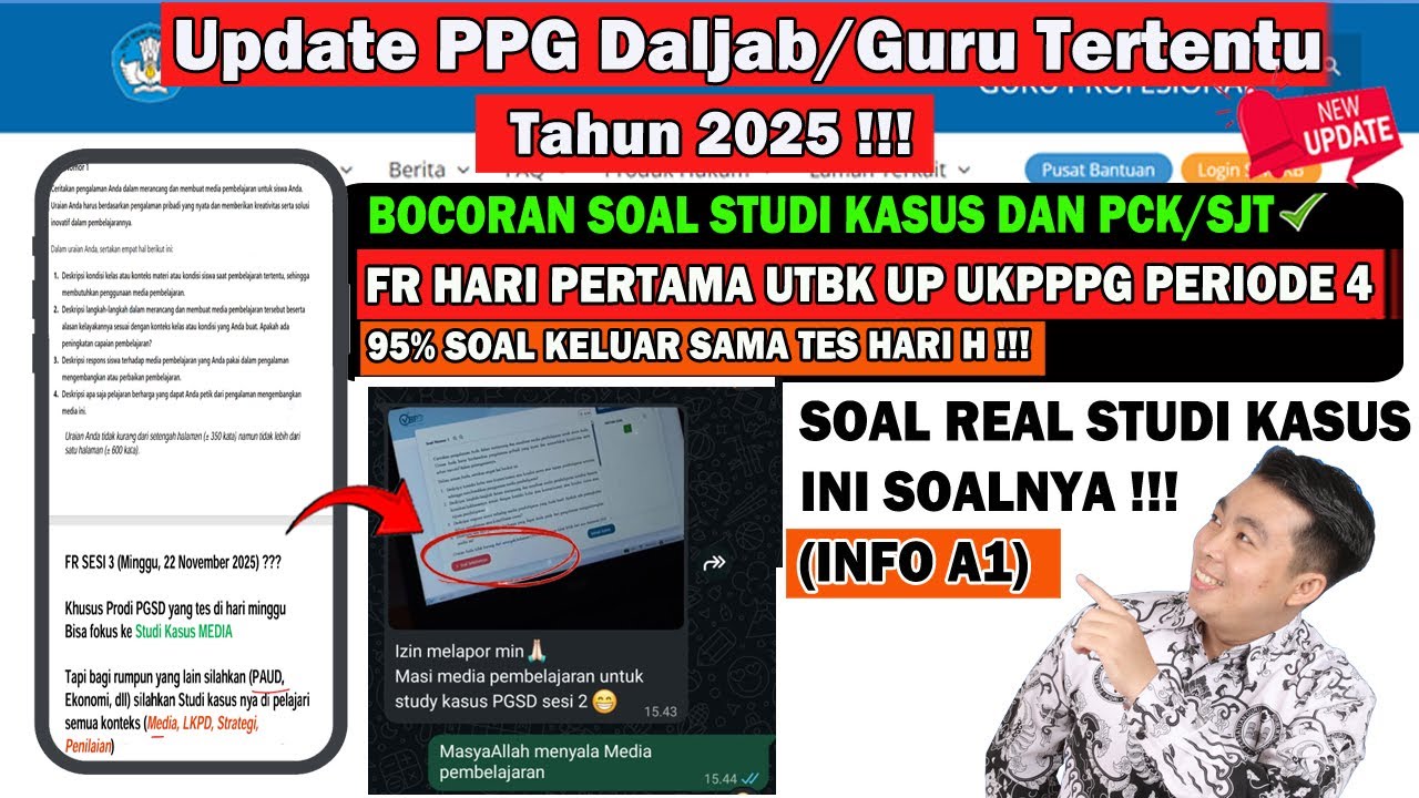 TERBARU ! FR SOAL STUDI KASUS  DAN PCK/SJT SESI 1 & 2 SABTU, 22 NOVEMBER 2025 !!!