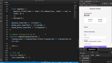Expense Tracker using java-script ep 7  Persist To Local Storage
