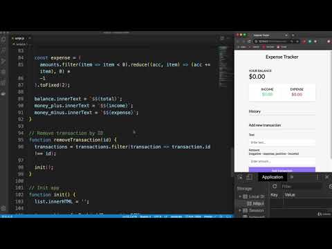 Expense Tracker using java-script ep 7  Persist To Local Storage