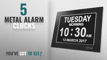 Top 10 Metal Alarm Clocks [2018 ]: Premium Version - Day Clock - Extra Large Impaired Vision Digital