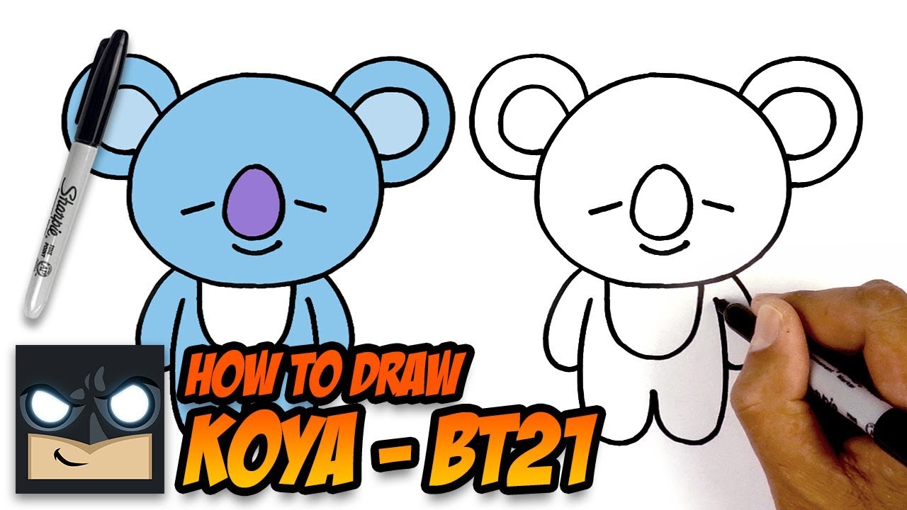 Tutorial Gambar Tata Bt21 Drawing Outline Anime - IMAGESEE