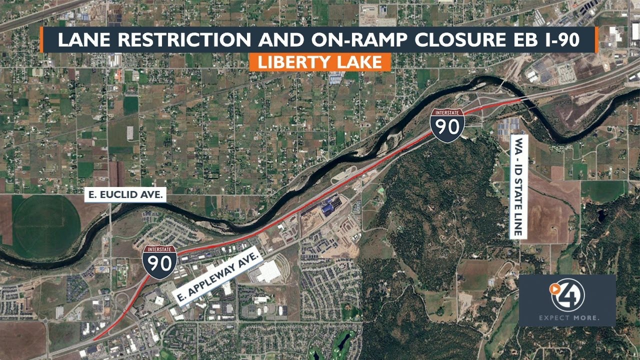 Lane restriction and on-ramp closure EB I-90