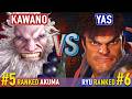 SF6 🔥 KAWANO (#5 Ranked Akuma) vs YAS (#6 Ranked Ryu) 🔥 Street Fighter 6 High Level Gameplay