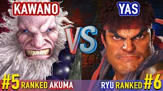 SF6 🔥 KAWANO (#5 Ranked Akuma) vs YAS (#6 Ranked Ryu) 🔥 Street Fighter 6 High Level Gameplay