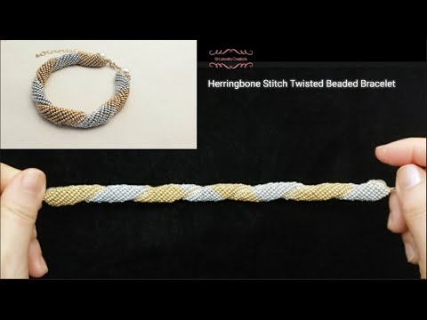 Herringbone Stitch Twisted Beaded Bracelet. Beads Jewelry Making ...