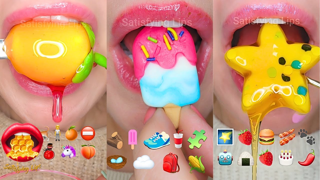 Soft Fondant Emoji Food Challenge Satisfying ASMR