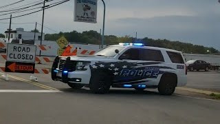 Police on scene of a road closure