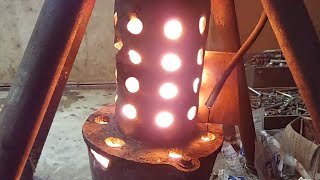 Heating my shop for free with drip feed waste oil burner.