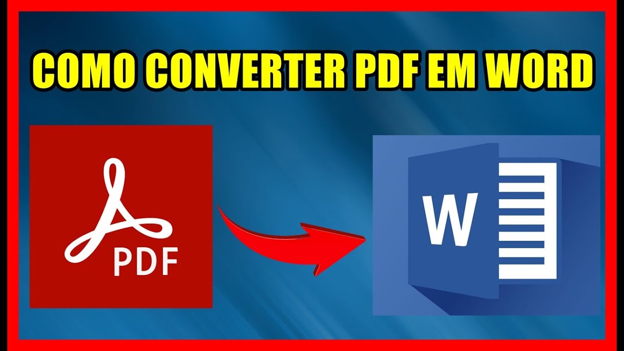 COMO CONVERTER PDF EM WORD YouTube