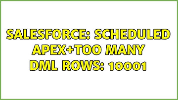 Salesforce: scheduled apex+Too many DML rows: 10001 (2 Solutions!!)
