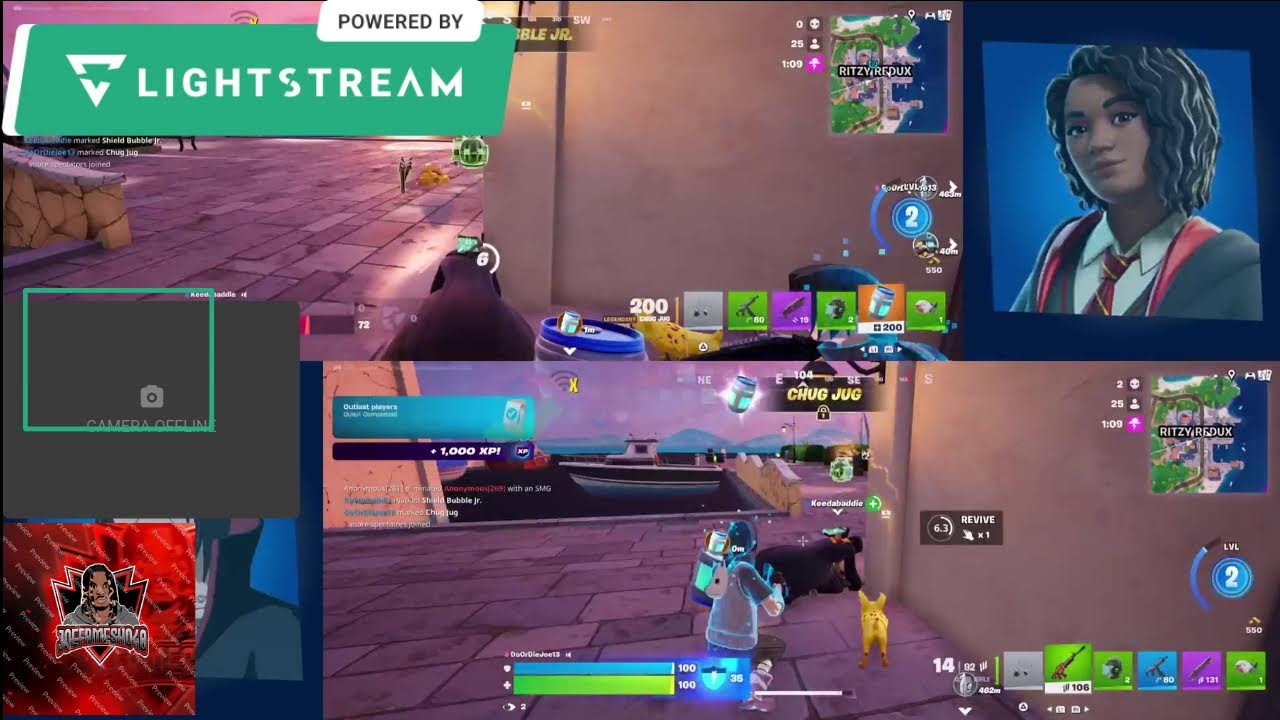 Fortnite Blitz / Zero Build Split Screen Gameplay