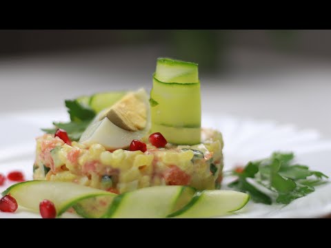 Оливье с семгой: бесподобно вкусный салат на Новый год 2021 | 0