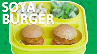Soya Burger - Homemade Veg Burger Recipe - Burger Recipe For Kids - Easy Tiffin Recipe
