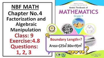 Math Class 9 (NBF) Exercise 4.8 Question 1, 2, 3 complete solution   -   (FBISE)