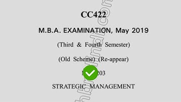 2019 Dcrust MBA 3rd 4th Sem Reappear Strategic Management Question Paper