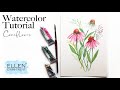 Easy Watercolor Flower Tutorial- Coneflower/ Echinacea / Floral Friday
