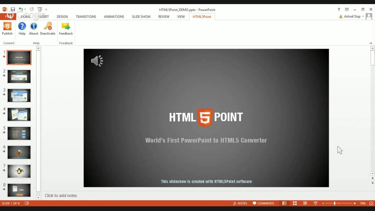 powerpoint presentation to html5