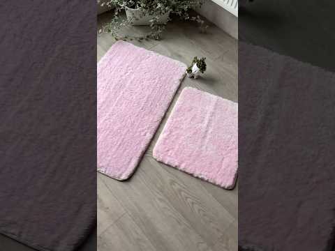 Набор ковриков для ванной и туалета Softmicro 60x100 50x60 см 07004 Pink, видео 1