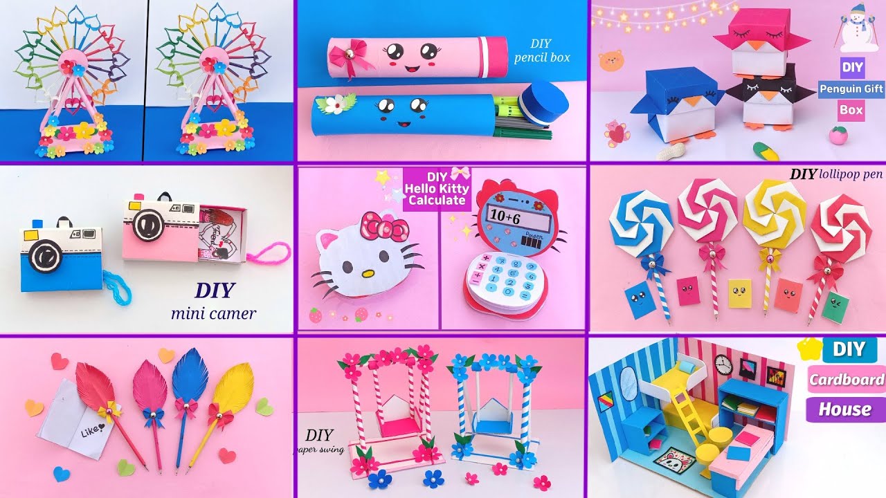 9 EASY CRAFT IDEAS || School Craft Idea || DIY Origami Craft || School ...