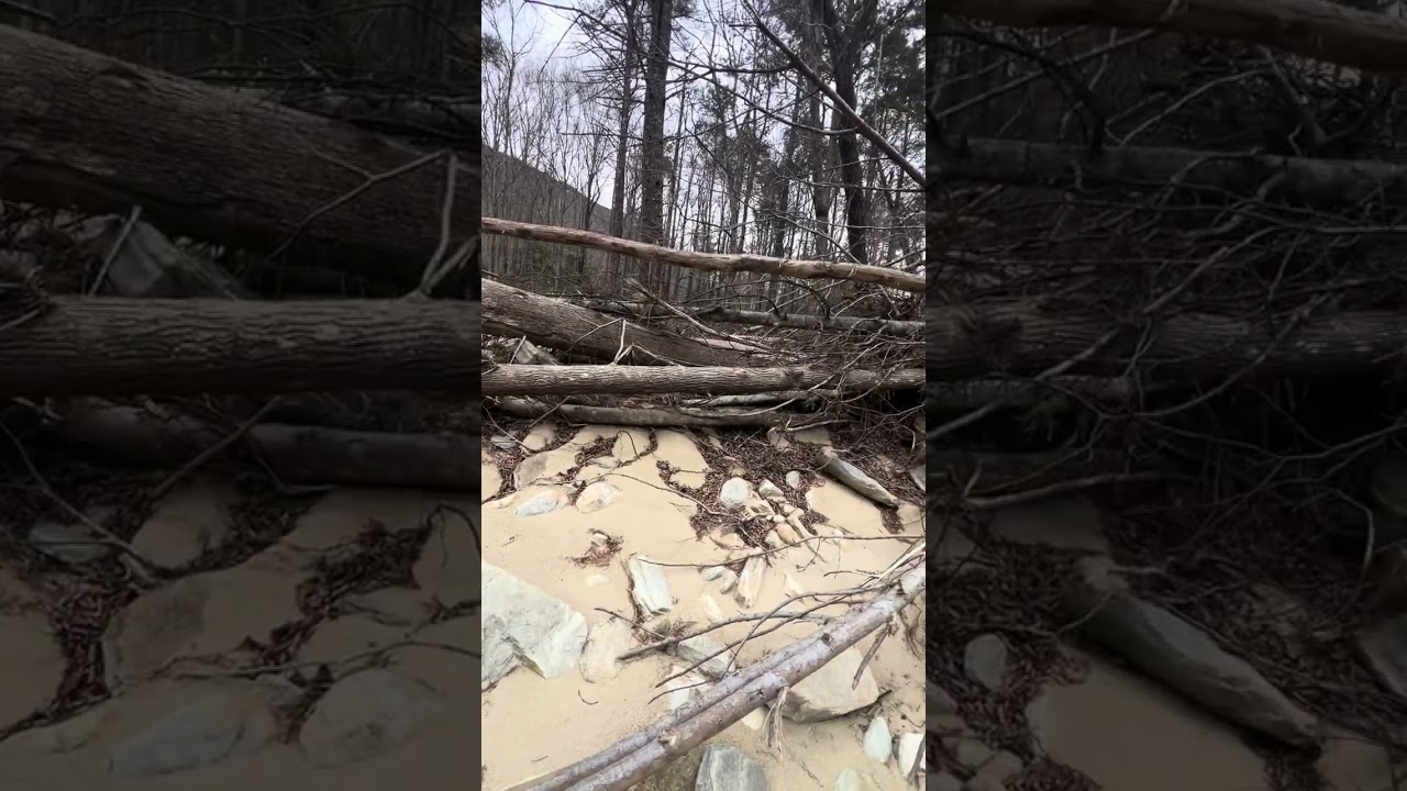 Flooding debris from Helene in Linville Gorge 