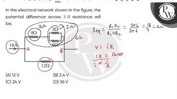 In the electrical network shown in the figure, the potential difference across 3Omega; resistanc....