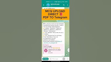 MCQ UPLOAD DIRECT PDF TO TELEGRAM Create Telegram Quiz .