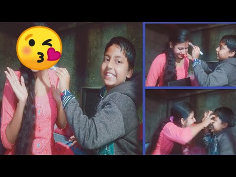 UNCUT MASTI# যখন কোন ভাই তার দিদিভাইকে সাজায় 🤦। My brother did my Mackup 🥺