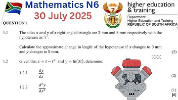 N6 Maths Parametric Equations & Partial Derivatives 30 July 2025 Past Paper Question 1sol NATED TVET