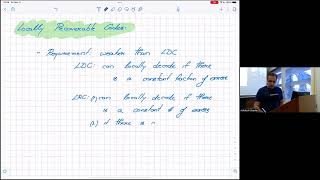 [CSS.318.1] Coding Theory Lecture 20: Locally Recoverable Codes