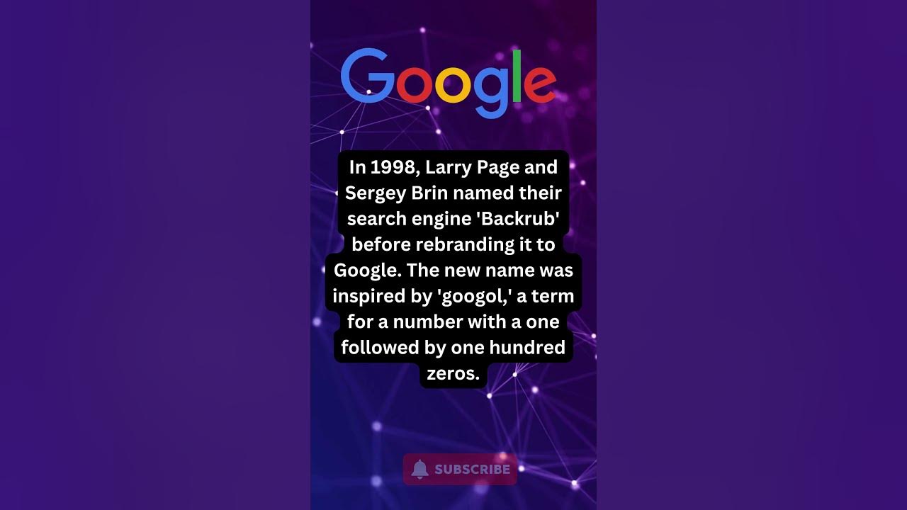Did you know google was originally named backrub shorts google 