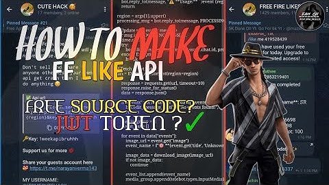 HOW TO MAKE FF LIKE API FOR FREE PART 1 #freefire #telegram #cutehack #free #api #own #teamxcutehack