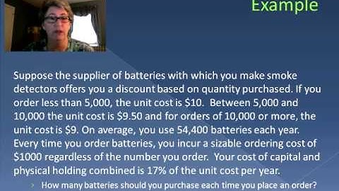 Quantity Discount and Inventory (Video 25)