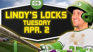 MLB Picks for EVERY Game Tuesday 4/2 | Best MLB Bets & Predictions | Lindy's Locks