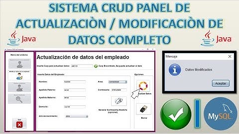 Sistema CRUD / Panel de Actualización - Modificación de datos (Completo) /JAVA / Video (20/24)