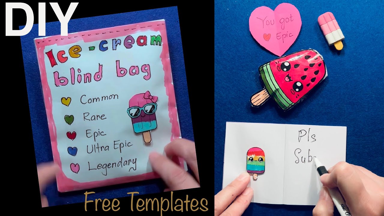 Ice-cream Blind Bag DIY l Fun Paper Craft l Handmade Surprise Gift Bag