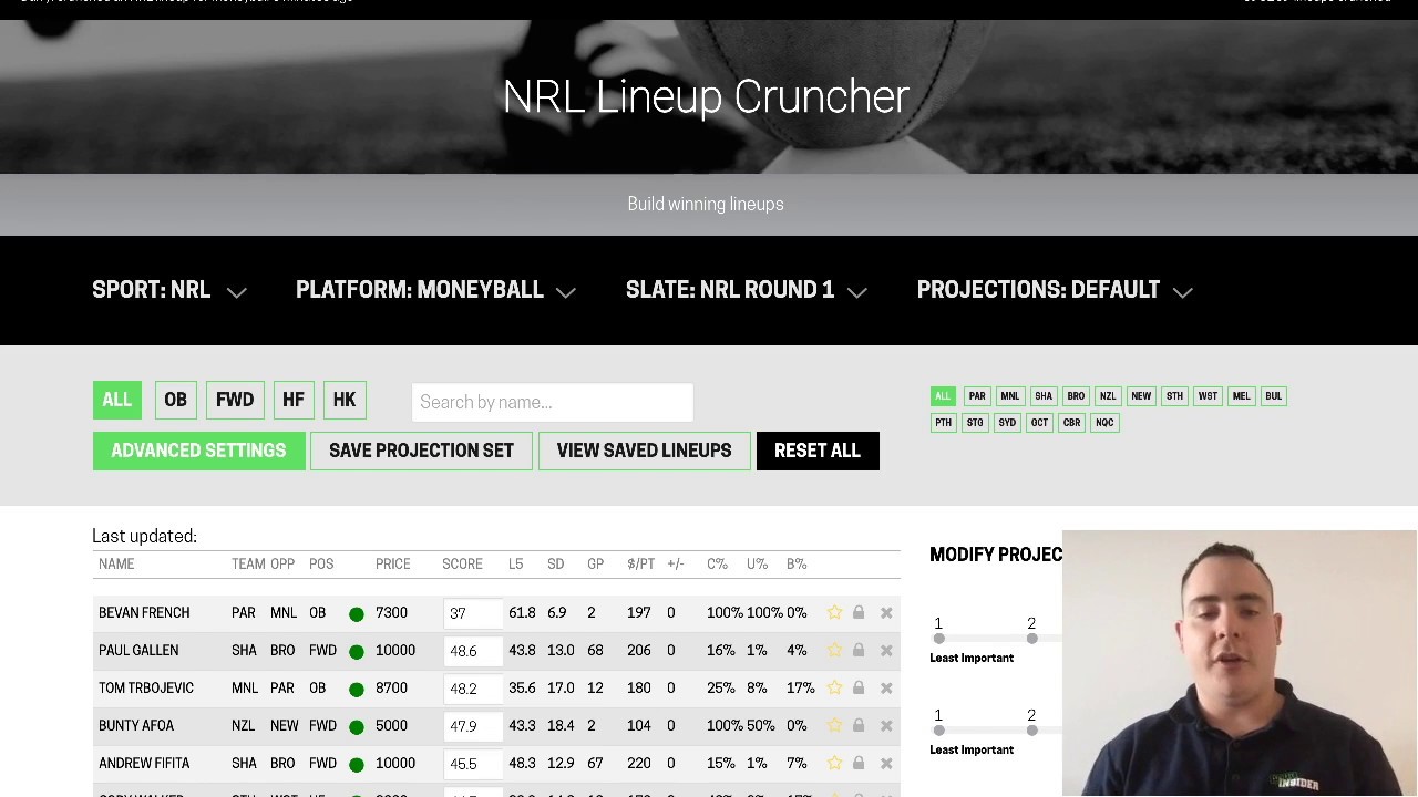 Lineup Cruncher How-To: Team Stacking