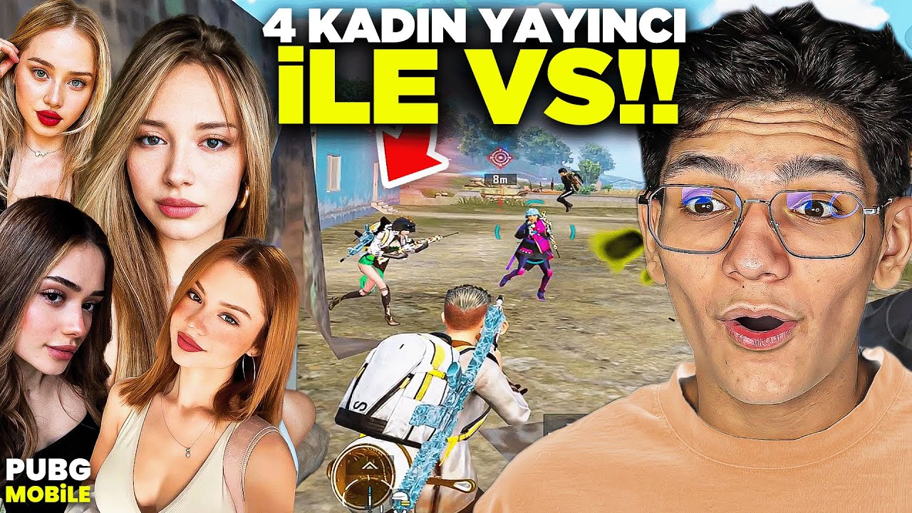 4 KIZ YAYINCIYA KARŞI VS ATTIM ! - PUBG MOBİLE