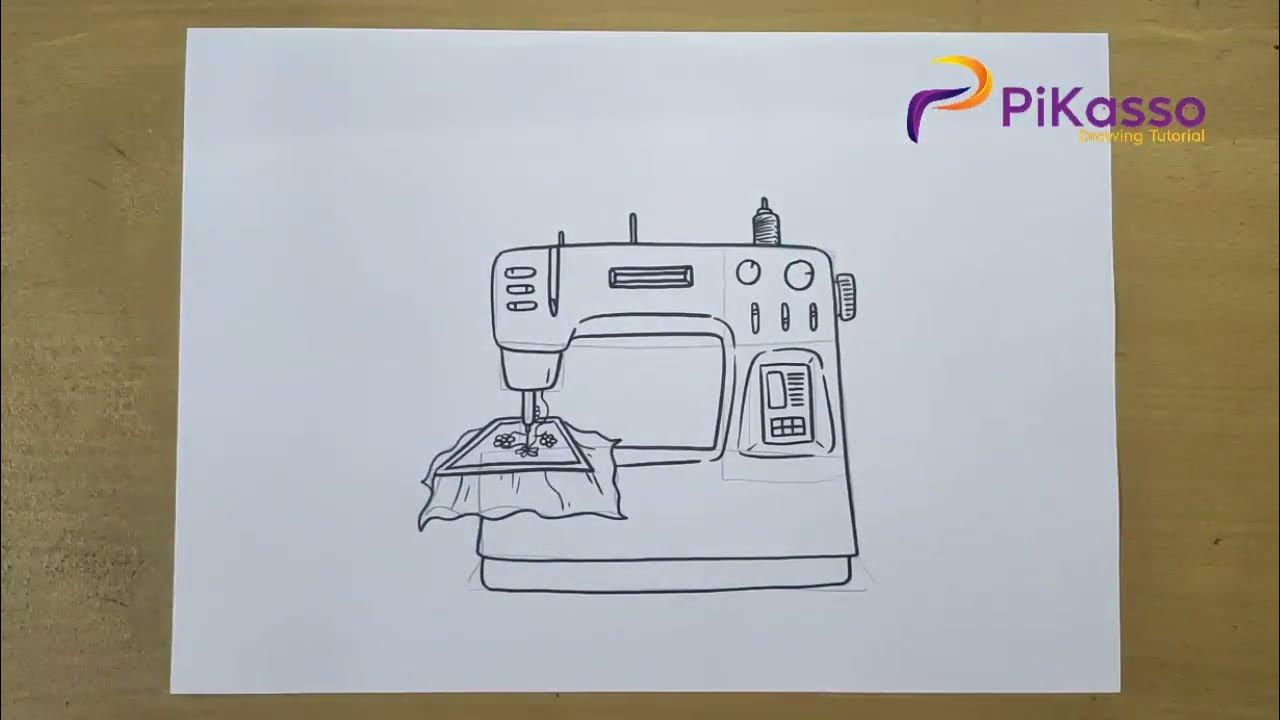 How to Draw a Sewing Machine Easy step by step YouTube