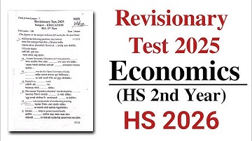 PRE-FINAL Test 2026 | Economics | HS 2026 | Class 12 | You can learn