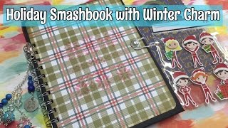 Holiday Plaid Smashbook with Charm // December Daily| I'm A Cool Mom