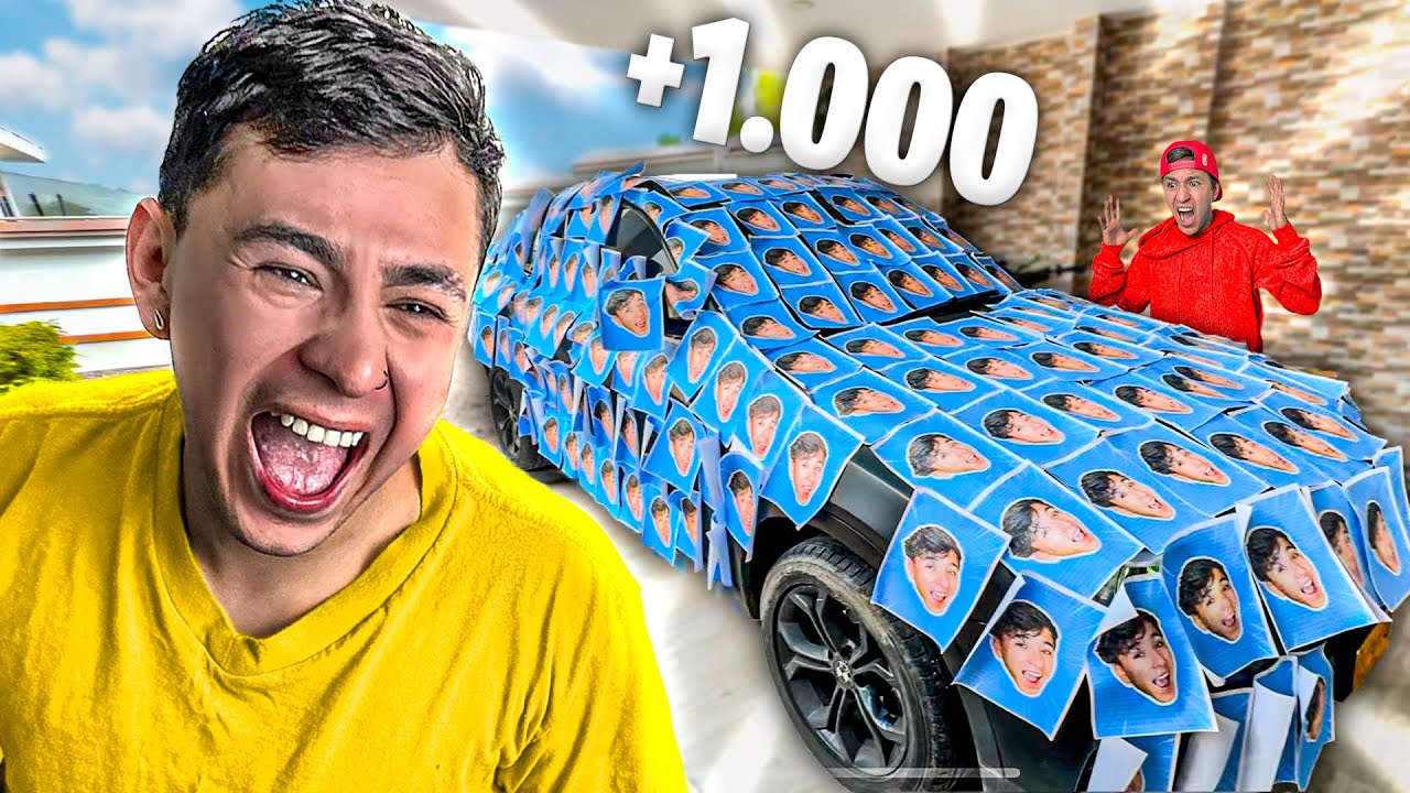 LLENO el AUTO DEPORTIVO de @PARCERICO con +1000 FOTOS *BROMA PESADA*