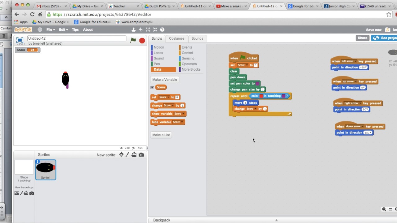 Scratch How to Create a Snake Game Adding a Scoreboard YouTube