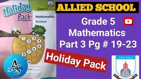 Class5 Allied School Holiday Pack Math part3,Grade 5 summer Pack AlliedSchool Mathematics part3,2025