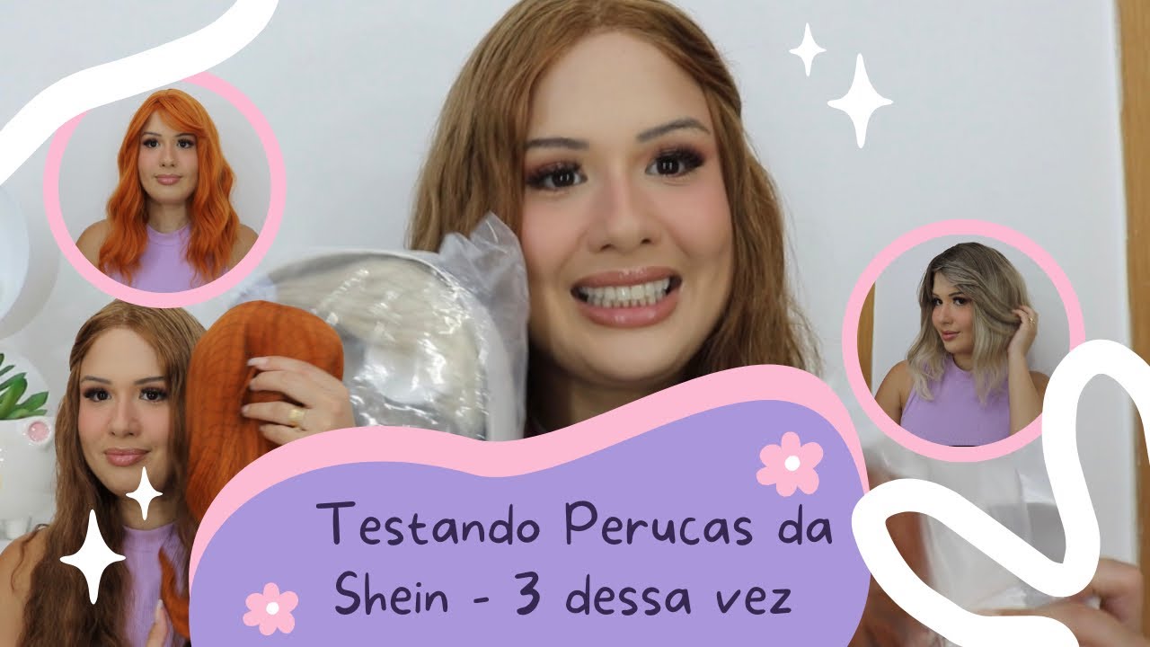 TESTANDO PERUCAS DA SHEIN - DESSA VEZ TESTEI TRÊS 😱