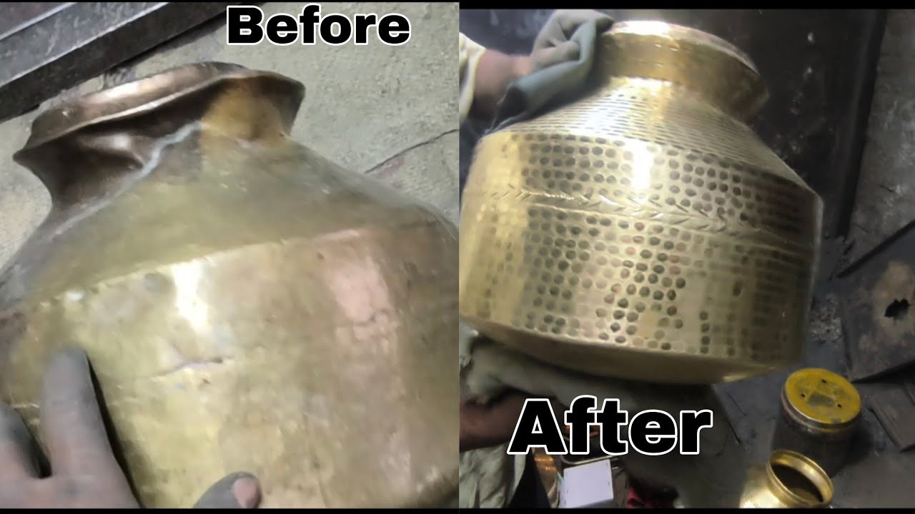 Art of Hand-Hammerd Brass utensils Restoration | From  Damaged and Dull to Brand New
