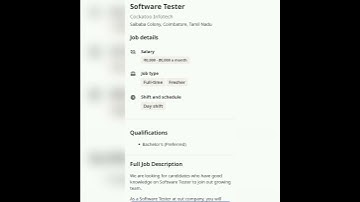 Software Tester#fresher #experienced #softwaretestingjobs #getemployed #youtubeshorts #qajobs